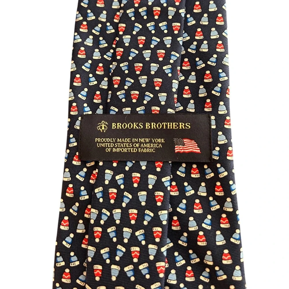 New W/Tags Brooks Brothers Men's Novelty Necktie Silk Winter Holiday $79.50 MSRP